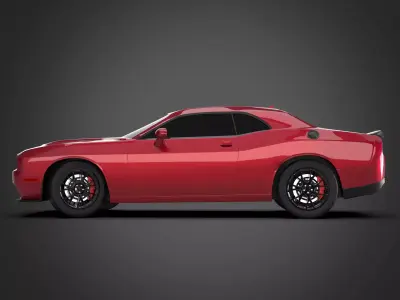 Free Dodge Challenger Hellcat 2015 Car 3D Model  Free low-poly 3D model