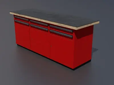 Workshop workbench 2 PBR 3D model