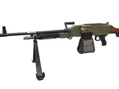 KSP 58 Machine Gun Low-poly PBR Low-poly 3D model
