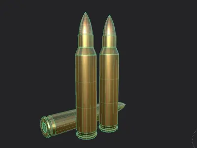 556 mm Nato Ammo Low-poly 3D model