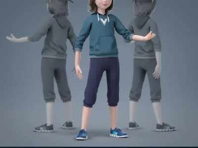 Cartoon Boy Rigged  purchase 3D model