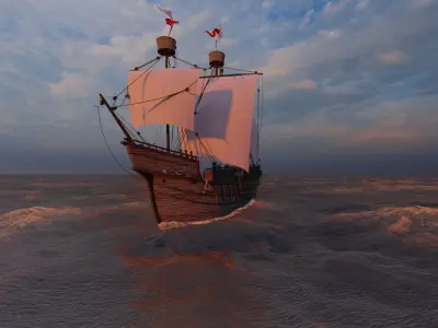 Galeon Ship-Galeon pirate ship-battle ship 3D model by azhaco2022
