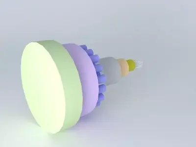 Cable colorful light bulb Free 3D model