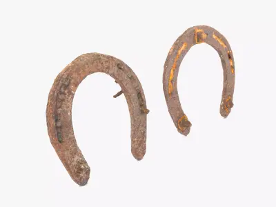 Old Rusty Horseshoes Low-poly 3D model