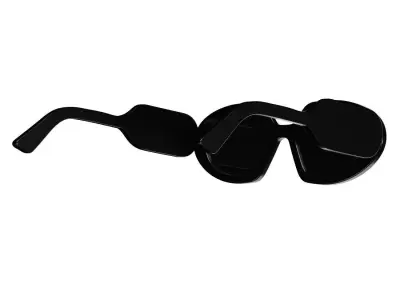 Round Black Sunglasses 3D model