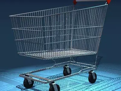 Shopping cart 3D model 3