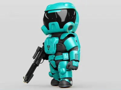 TOON TROOPER DEMO Rigged for Unreal Engine - Unity - MIXAMO Free 3D model