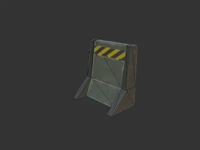 RockBlock LowPoly barrier Free low-poly 3D model