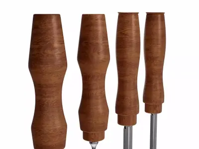 wood carving chisel Low-poly 3D model