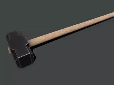 Sledge Hammer Low-poly PBR Free low-poly 3D model