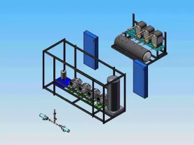 Parallel system rack - 4 -video clip Free 3D model