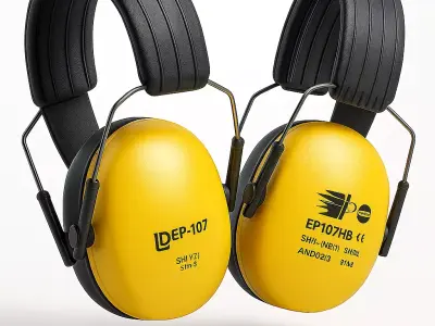 Earmuff white mesh obj 3d model Free 3D print model