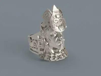 Aztec warrior ring  3D print model purchase