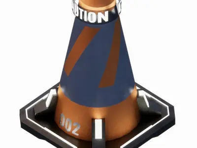 Sci-Fi Traffic Cone 002 Free 3D model