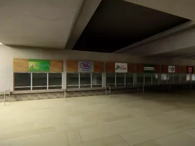 Modern Elevated Metro Station  Detailed Train Station 3D model
