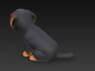 Dog Cute Realistic 3D Model Basic - Low Poly Realistic Low-poly 3D model