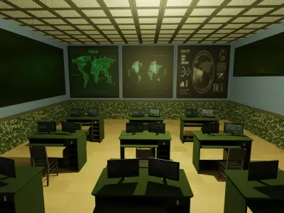 Military Base Low-poly 3D model purchase