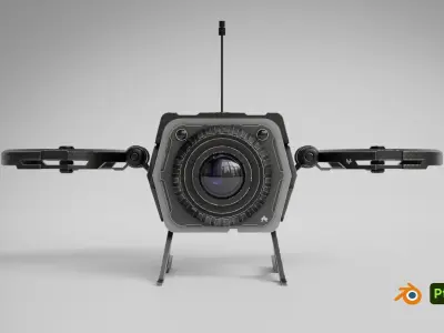 Sci Fi Military Robot Drone Concept 3D model