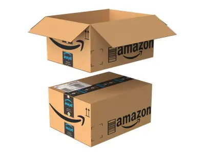 Amazon Box 1B PBR 17 Low-poly 3D model