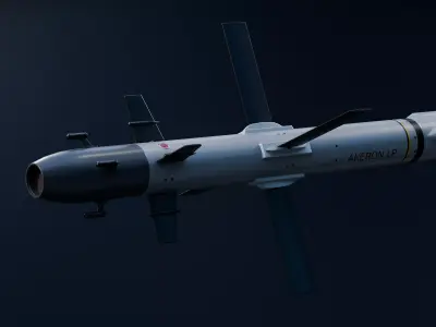 Akeron LP missile Low-poly 3D model