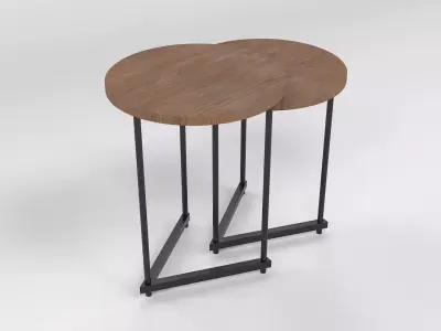 Modern Round Nesting Side Table Low-poly 3D model