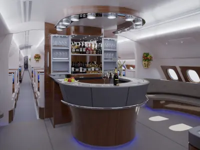 Airbus A380 800 Upper Deck Emirates 3D model
