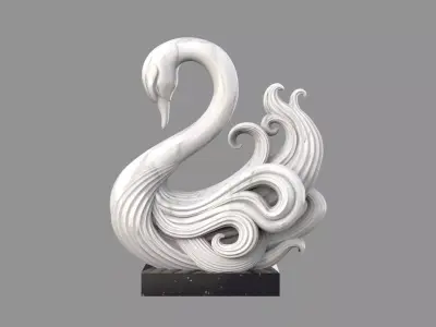 swan sculpture 3D model purchase