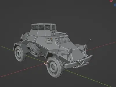 German Sdkfz222 light armoured Free 3D model