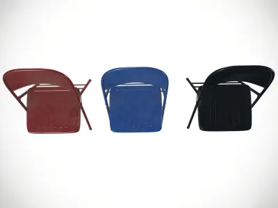 Steel Folding Chair Low-poly 3D model