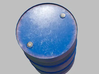 barrel metal blue Low-poly 3D model