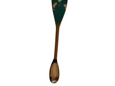 Worn Wooden Oar 3D Model 3D model