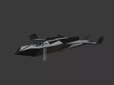 Low Poly Spaceship With Cockpit Interior Free low-poly 3D model