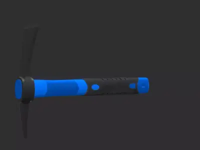 Realistic Pick Axe 3D Model with Detailed Handle and Head Low-poly 3D model