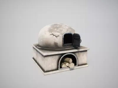 Medieval Oven Low-poly 3D model