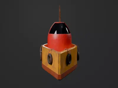 Stylized TugBoat Game Ready UV Unwrapped PBR Textured Low-poly 3D model