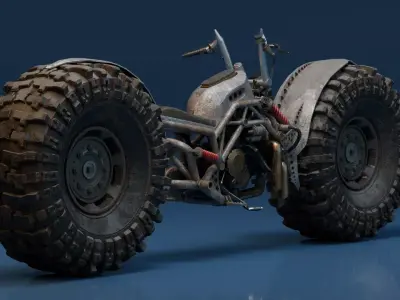 Monster Chopper Motocycle 3D model