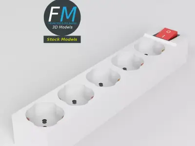 Type F Power Strip 3D model