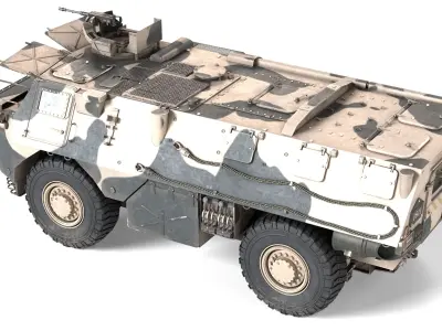 French VAB 4x4 APC Low-poly 3D model