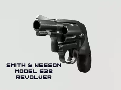 Smith and Wesson Model 638 Revolver Low-poly 3D model