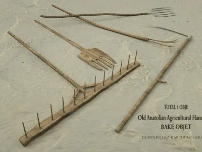  OLD ANATOLIAN AGRICULTURAL TOOLS  DESIGN  Low-poly 3D model