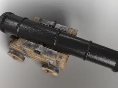 Antique Cannon - Ship Cannon - Pirate Cannon 3D model