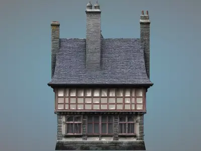 Gothic Medieval Mansion - Grand Fantasy Estate Low-poly 3D model