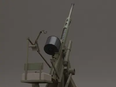 British Polsten 20mm Anti-Air Gun Low-poly 3D model