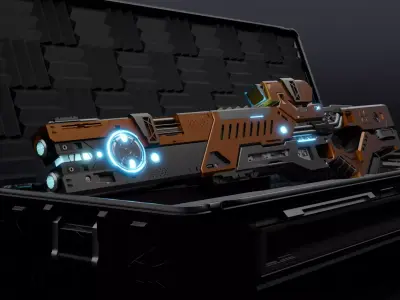 Sci fi gauss rifle based on pulse rifle with full Blend file 3D model