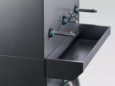 Stainless Steel Water Dispenser Low-poly 3D model