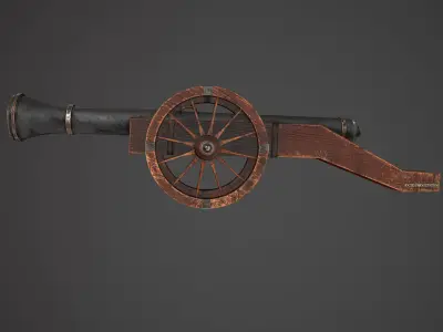 Old Cannon Low-poly 3D model