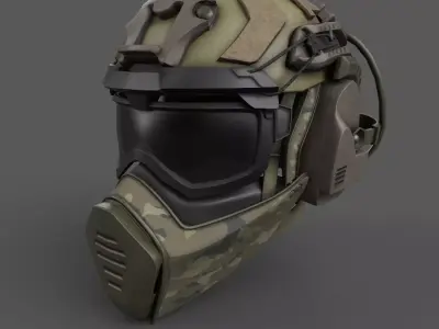 Scifi helmet military  Low-poly 3D model