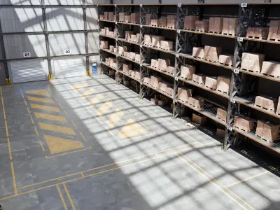 Small Warehouse 3D Model - blend - fbx - obj 3D model