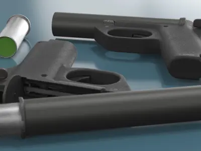  Unloaded Signal Pistol with Green Flare Cartridge 