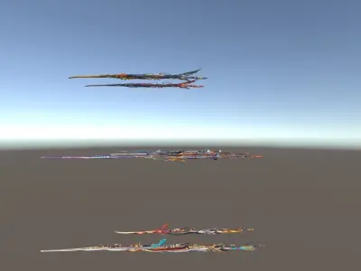 Cartoon Fantasy Weapons Katanas Low-poly 3D model